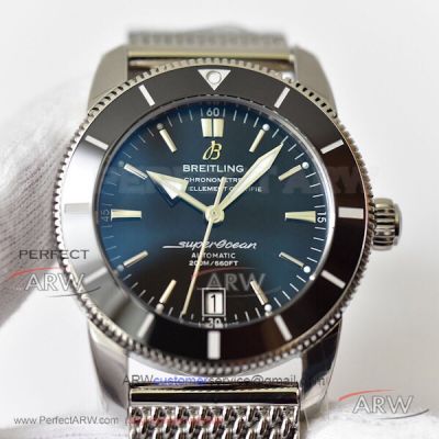 GF Factory Breitling Superocean Heritage II Black Dial Stainless Steel Mesh Band Asia 9015 42mm Automatic Watch